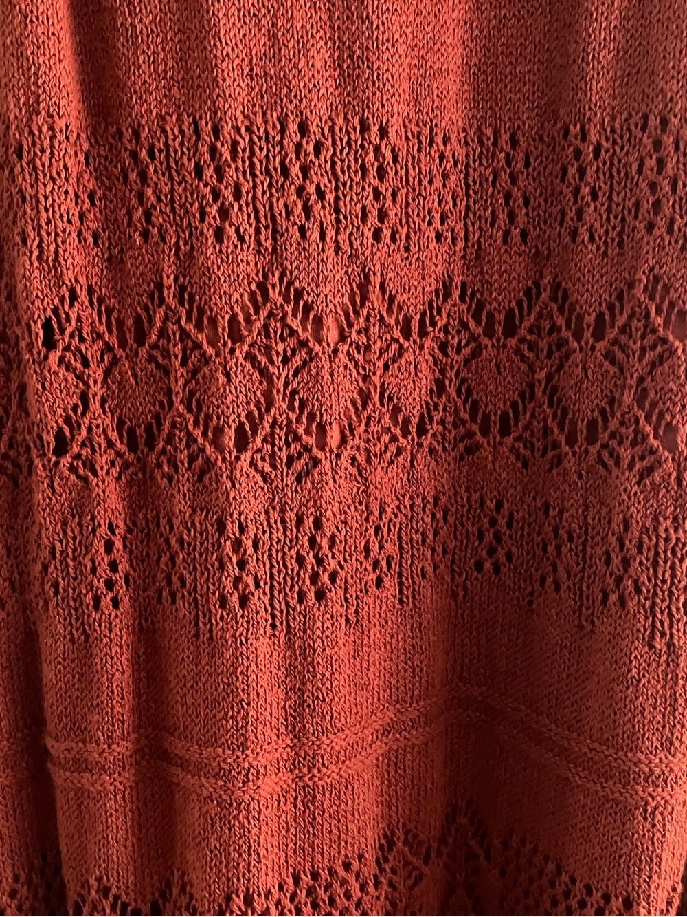 Anthropologie Crochet Knit Maxi Dress in Rust NWOT XL - Picture 8 of 9